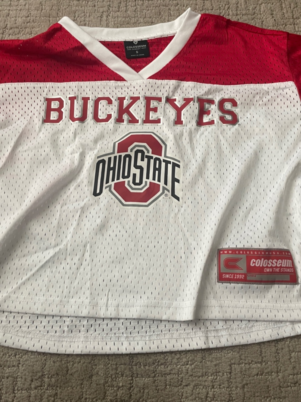 Colosseum Ohio State Buckeyes Short Sleeve Tee - White/Scarlet